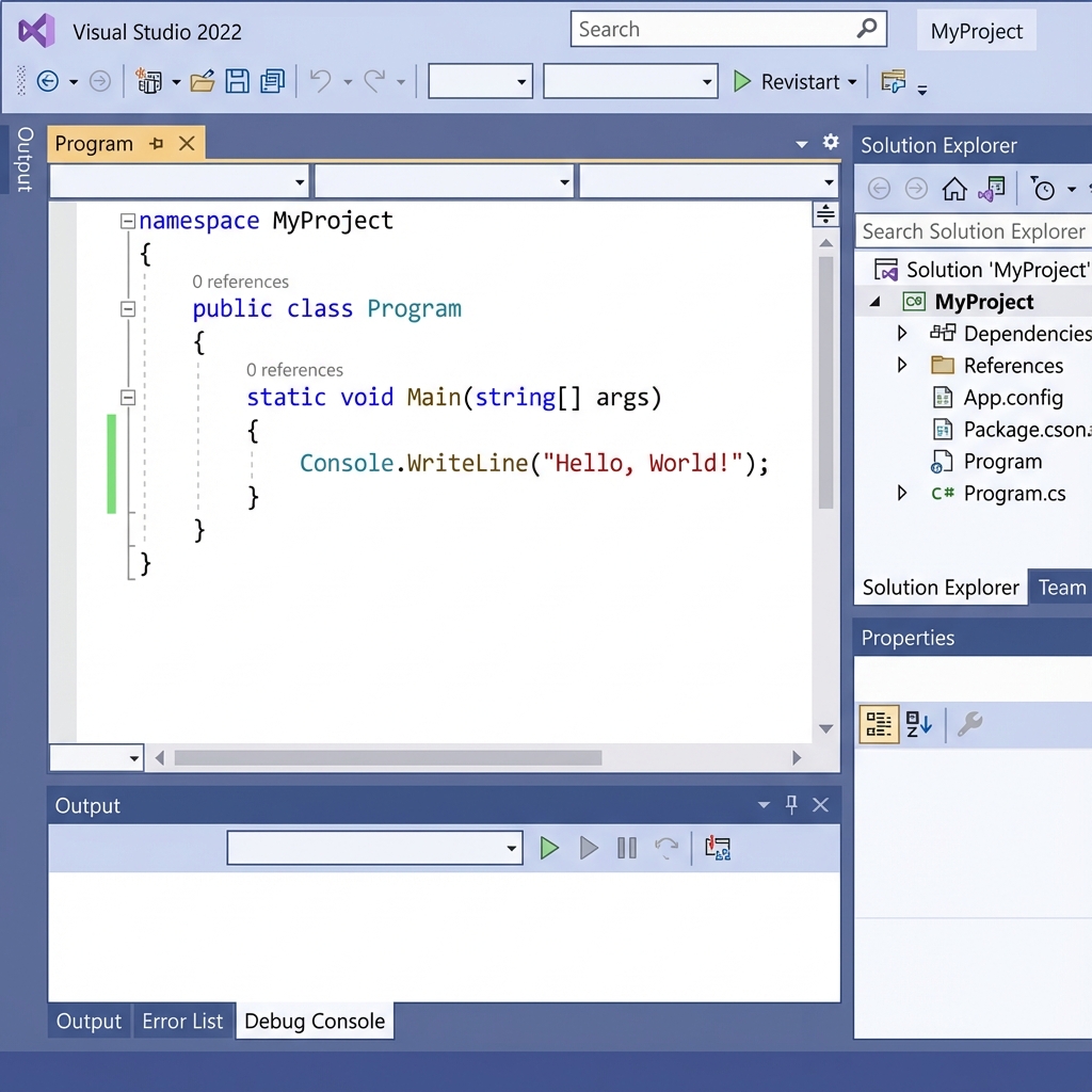 Visual Studio 2022 IDE Arayüzü